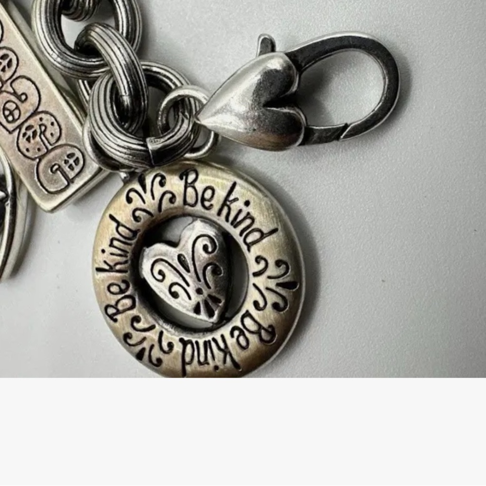 Brighton Silver Charm Bracelet with Heart and Peace Charms - Picture 13 of 13